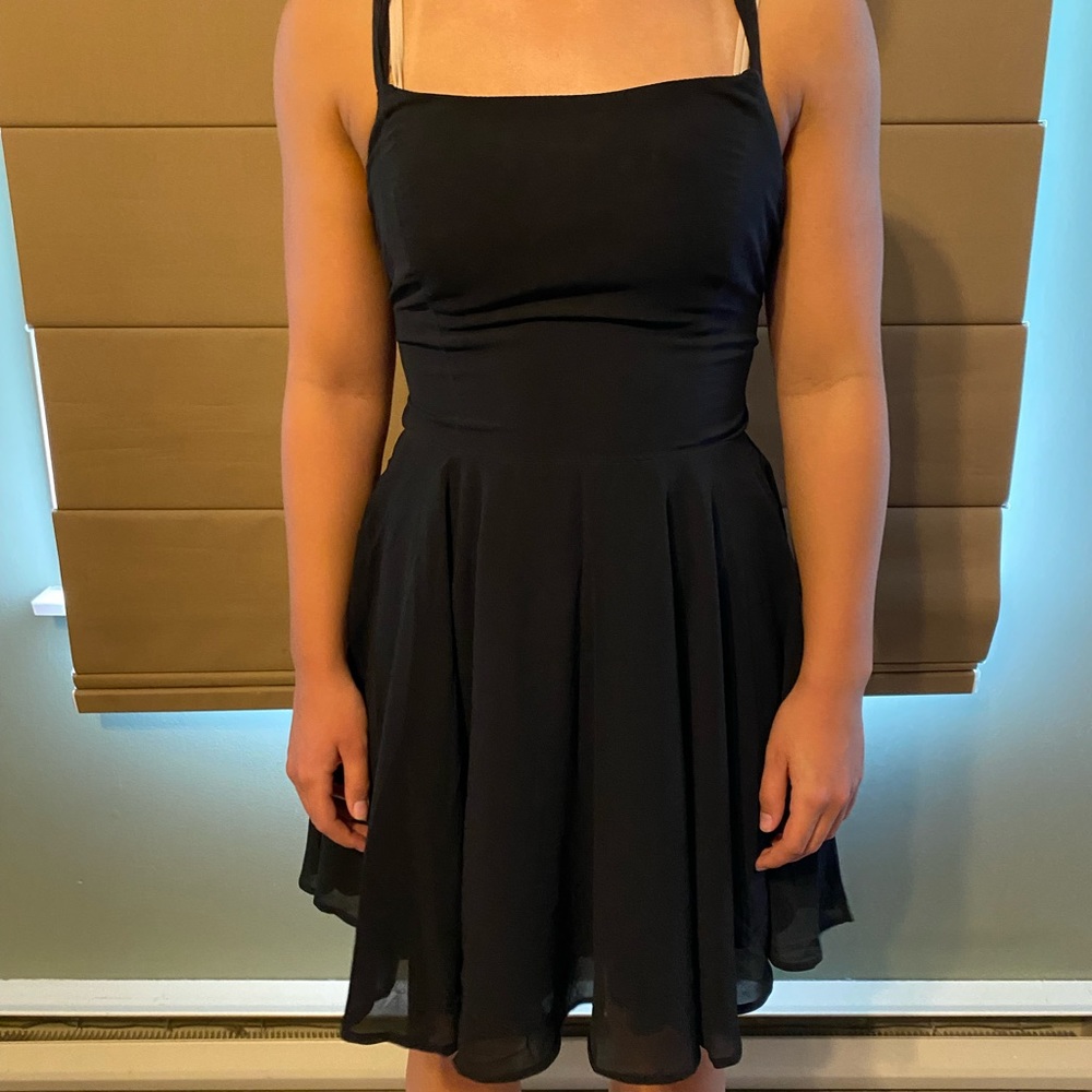 Open back black dress